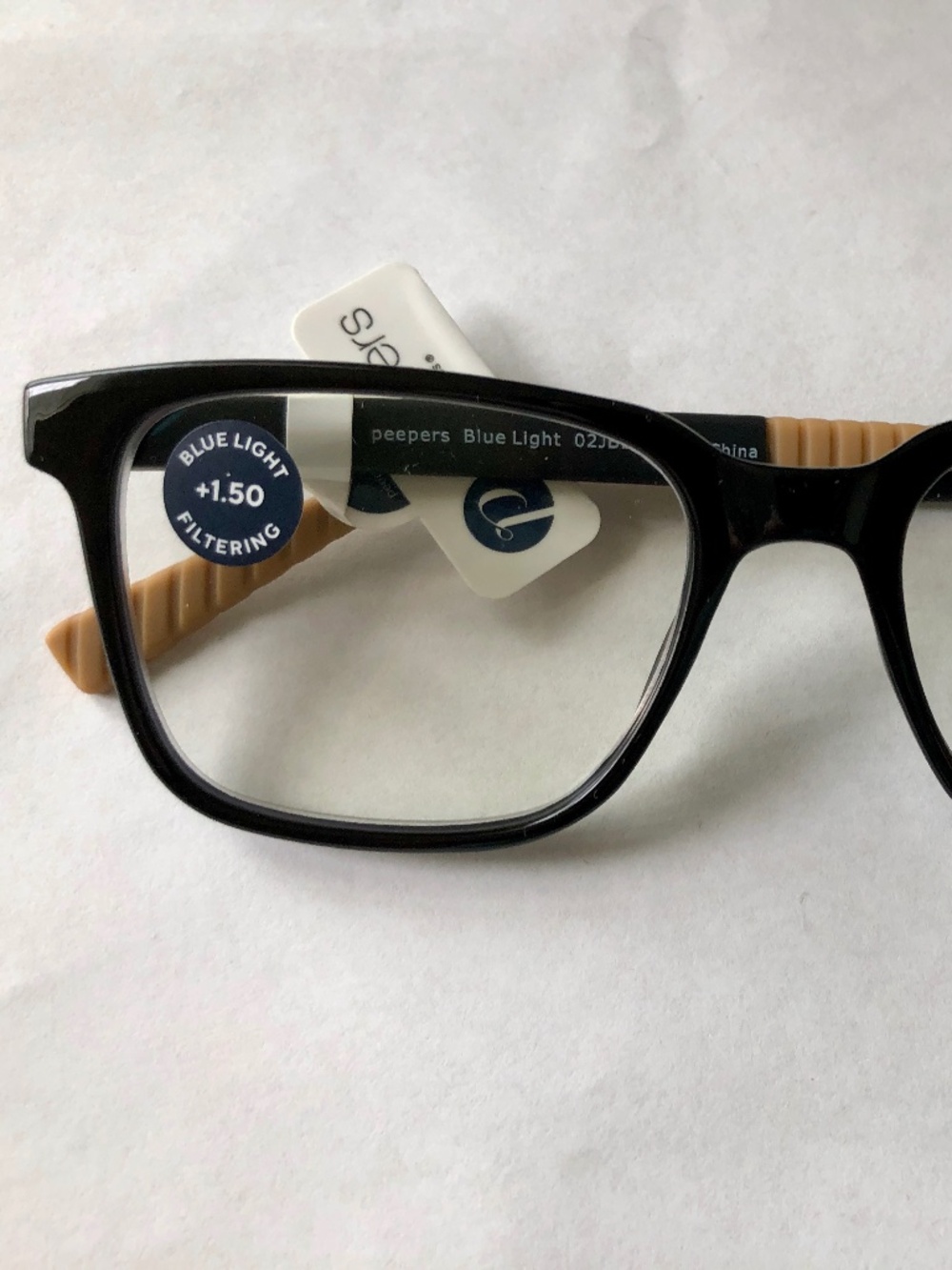 New Black Tan Unisex Peepers Blue Light Blocking Readers +1.50